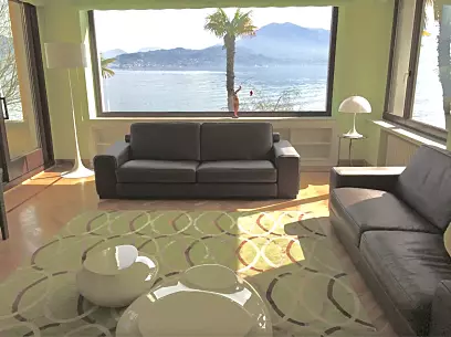 Italienische Villa am See mit Yachthafen