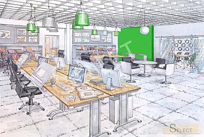 Modern office in natural colors