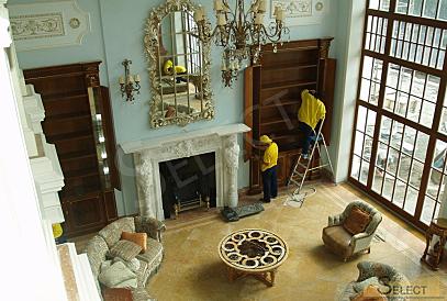 Luxurious palace in classical style with a lake