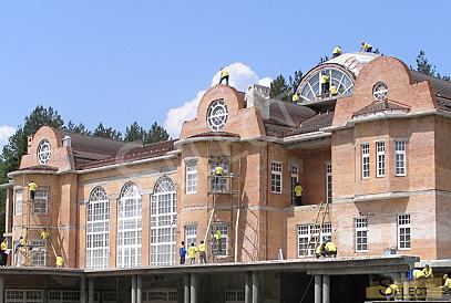 Luxurious palace in classical style with a lake