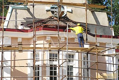 Luxurious palace in classical style with a lake