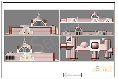 Luxurious palace in classical style with a lake