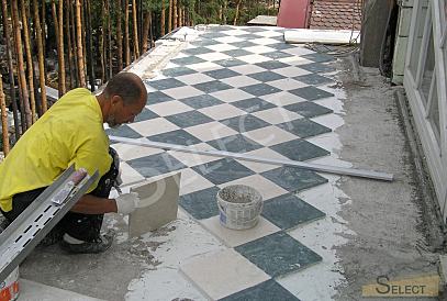 Luxurious palace in classical style with a lake